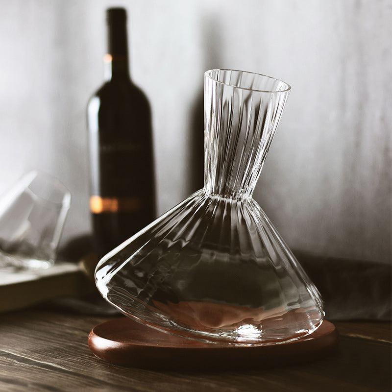 Orbital Swirling Crystal Glass Wine Decanters With Base Plate - MASU