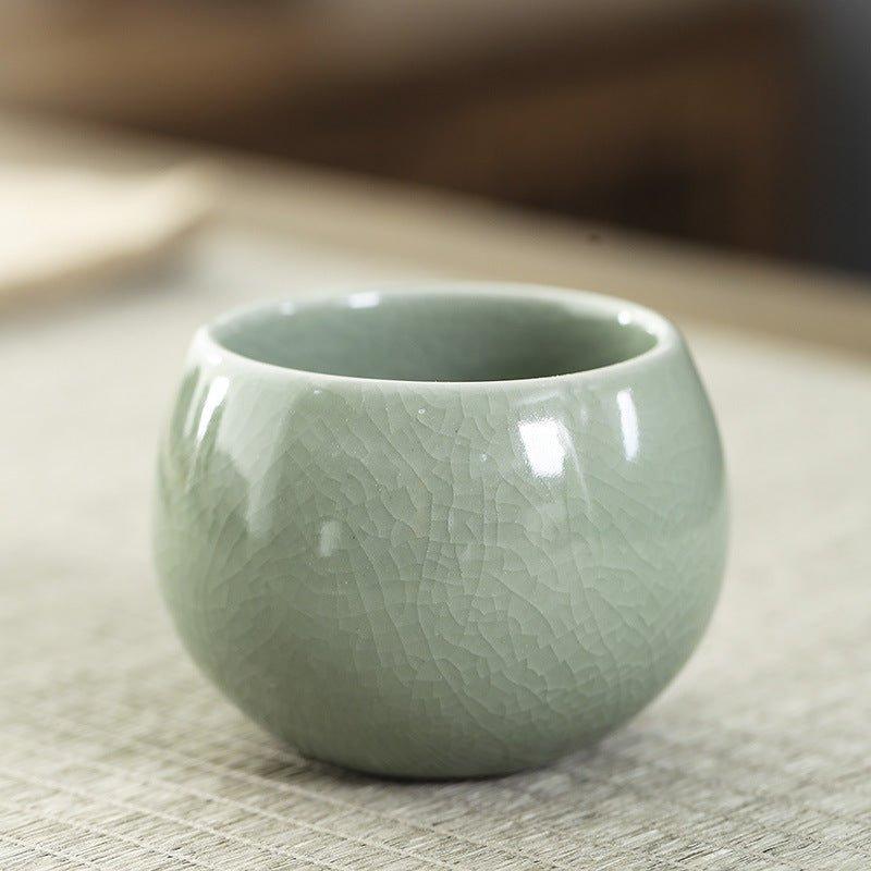Revolving Tea Cup Set Oriental Handcrafted Ceramic Rounded Tea Cup Set - MASU