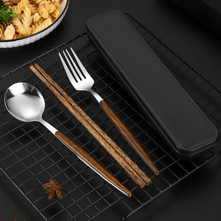 Stainless Steel Utensil Sets With Wooden Handle - MASU