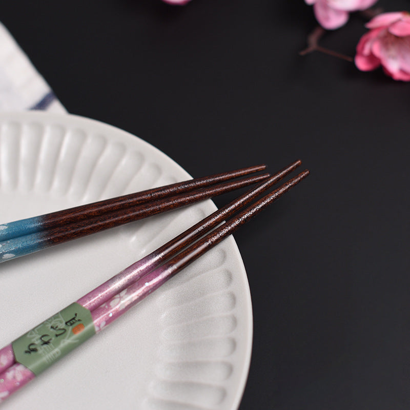 Japanese Handcrafted Sakura Wooden Chopsticks Wedding Gift Set - MASU