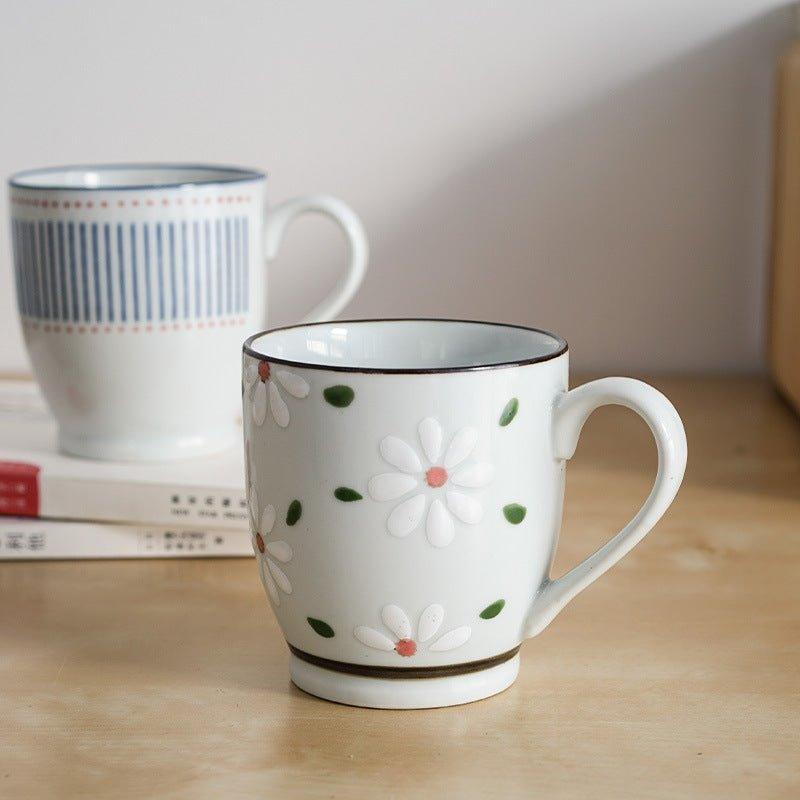 Japanese Nature Themed Ceramic Glazed Hand-Painted Tea Cups - MASU