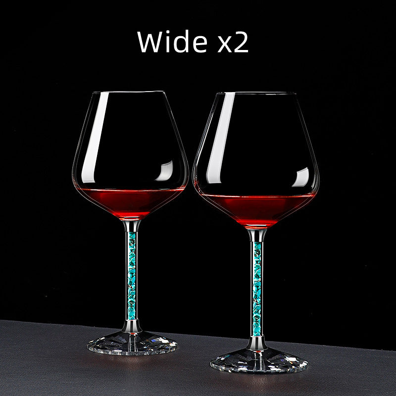 Coral Turquoise Stem Red Wine Glasses and Decanter Set - MASU