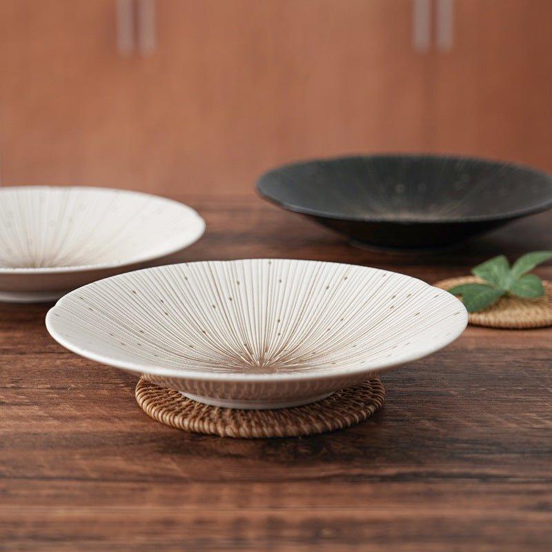 Handcrafted Japanese Mino Ware Ceramic Wrinkled Plates - MASU