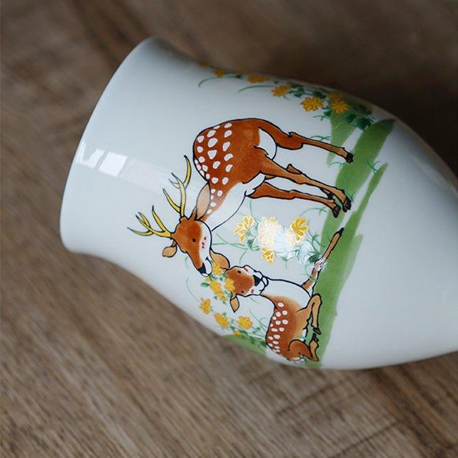 Japanese Tamikazu Hayashi Hand-painted Animal Theme Ceramic Tall Cup Gift Sets - MASU