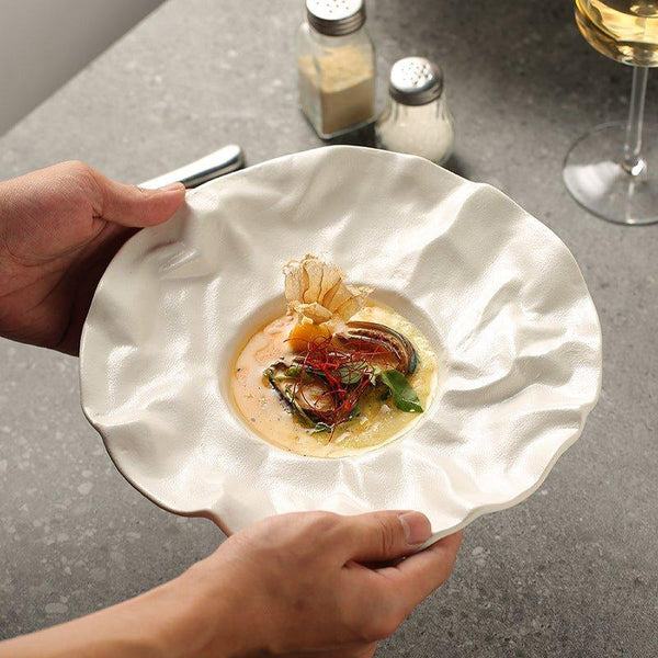 Ceramic Crumble Serving Plates Set Of Two - MASU