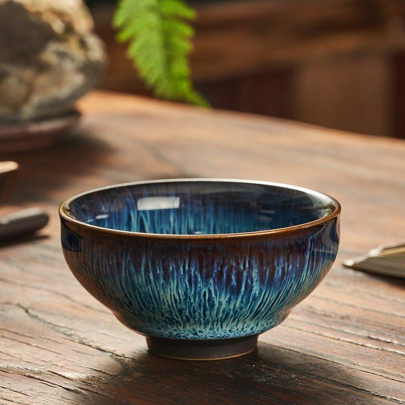 Japanese Gloss Glazed Blue Ceramic Tea Cups - MASU