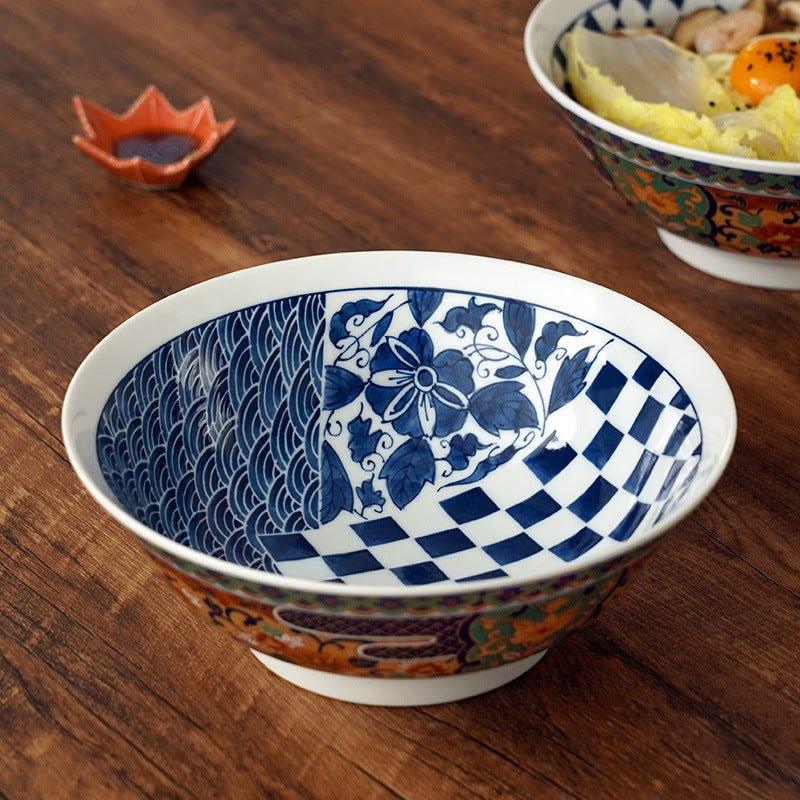 Japanese Mino Ware Imari Series Handcrafted Imperial Ramen Bowl - MASU