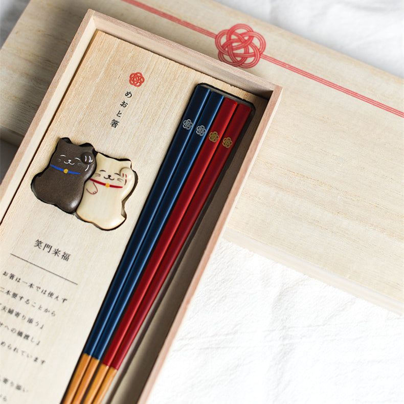 Japanese Handcrafted Pets Wooden Chopsticks Wedding Gift Sets - MASU