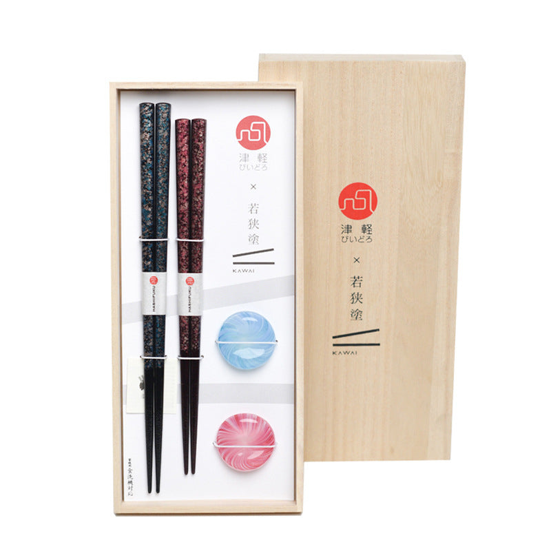 Japanese Handcrafted Snow Wooden Chopsticks Wedding Gift Set - MASU