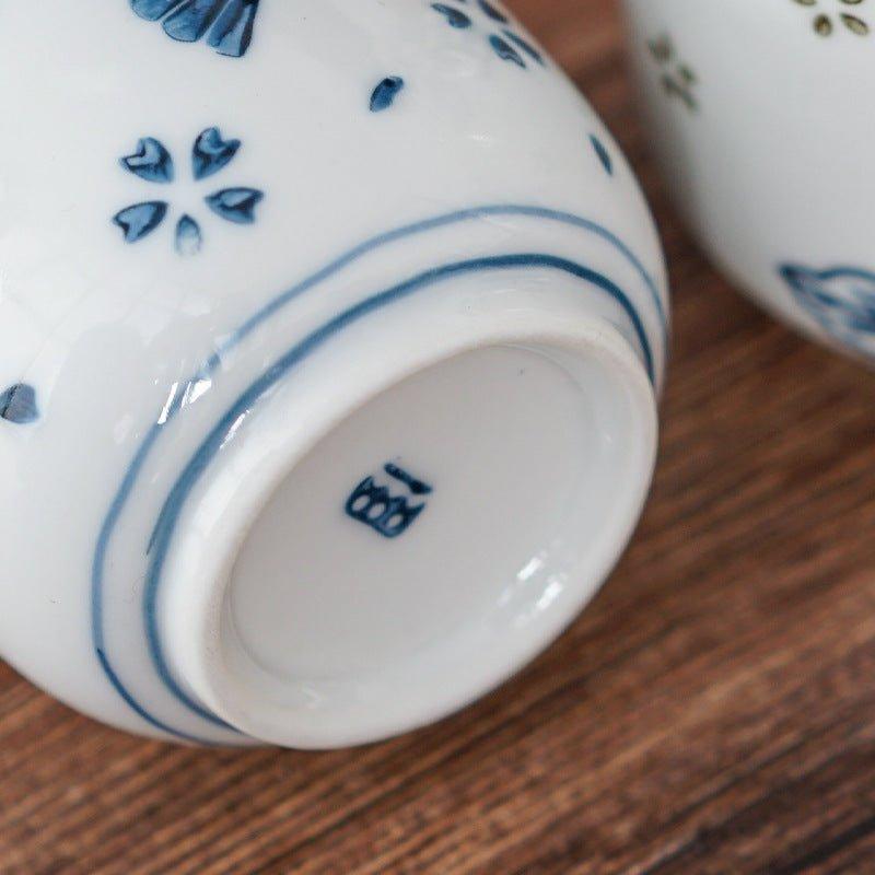 Japanese Hand-painted Ceramic Straight Body Tea Cups - MASU
