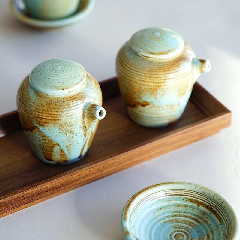Japanese Handcrafted Vintage Ceramic Soy Sauce Dispenser / Plate - MASU