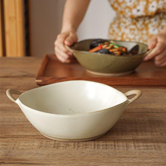 Handcrafted Japanese Ceramic Bowl With Handles - MASU