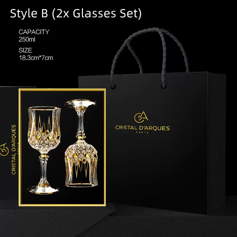 Vintage Crystal Wine Glasses, Heavy Crystal Wine Glasses, 6 Luxury
