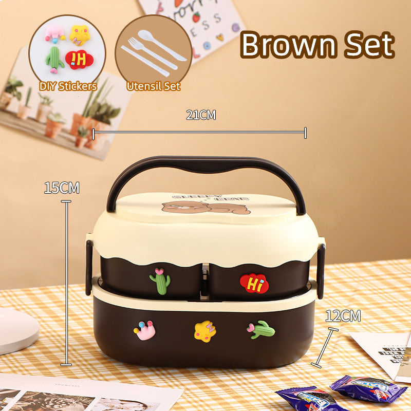 Cartoon Double Stack Children Bento Boxes - MASU