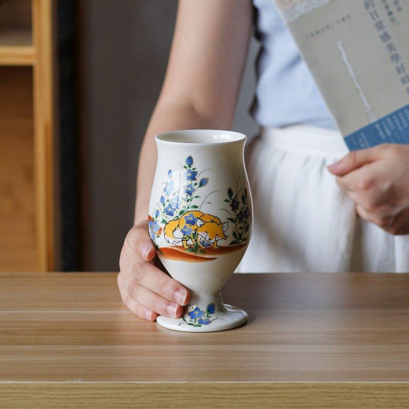 Japanese Tamikazu Hayashi Hand-painted Animal Theme Ceramic Tall Cup Gift Sets - MASU