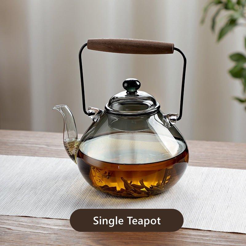 Wood And Glass Fusion Tea Cups Set - MASU