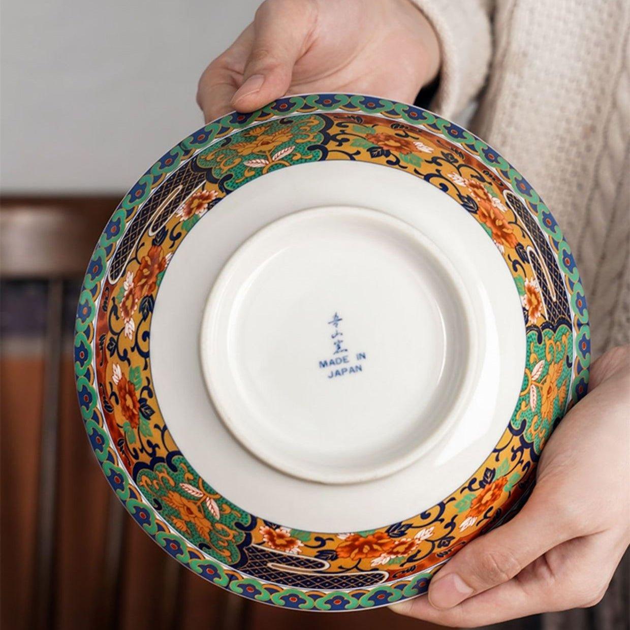 Hand painted Bowl dish buy floral red Japanese made in Japan