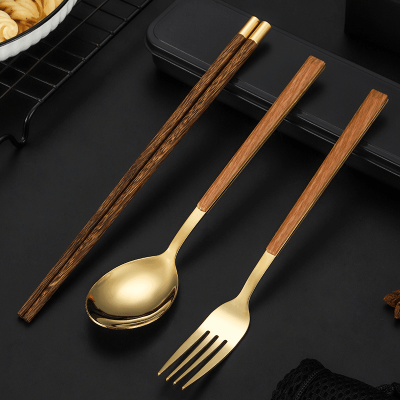 Stainless Steel Utensil Sets With Wooden Handle - MASU