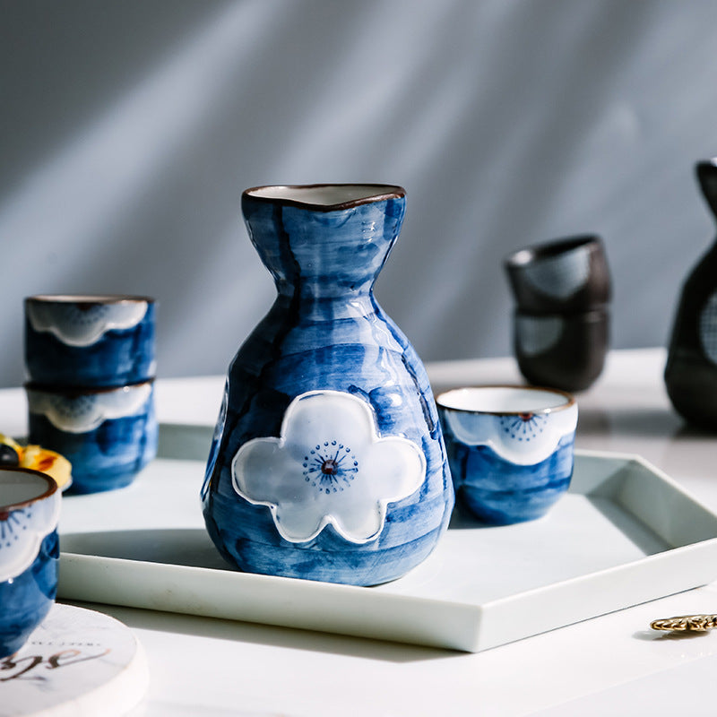 Japanese Sakura Handcrafted Ceramic Sake Sets - MASU