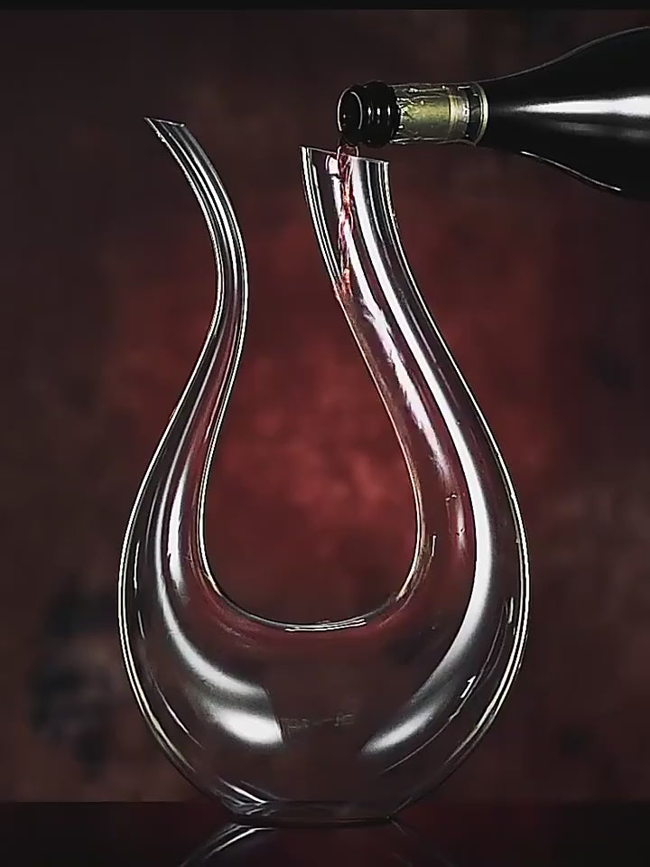 Promotional video for MASU Abstract Style Wine Decanter showing wine pouring into decanter
