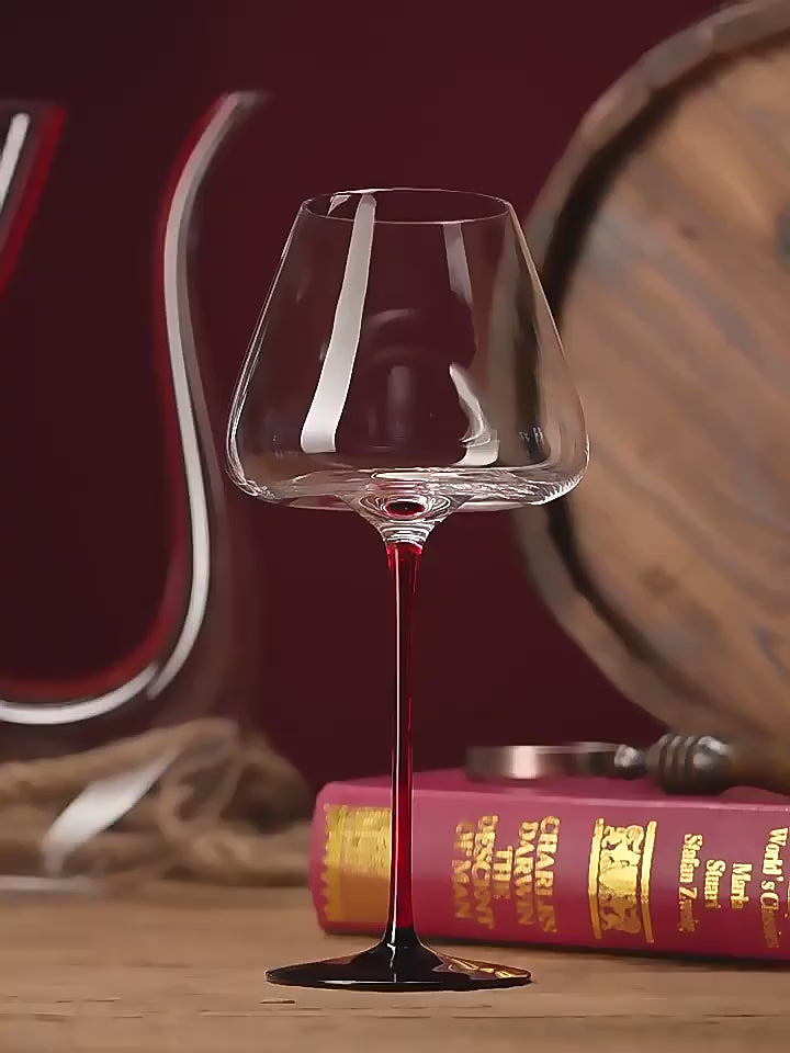 Promotional video for the Crystal Glass Red Stem Burgundy Glasses set, showing the detail of each wine glass from the set - MASU